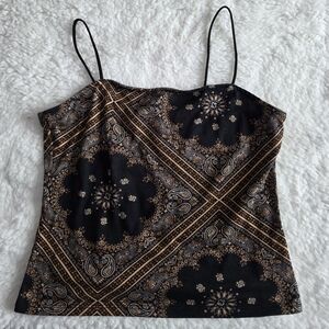 Forever 21 Black and Brown Patterned Camisole